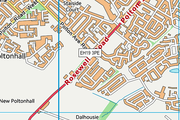 EH19 3PE map - OS VectorMap District (Ordnance Survey)