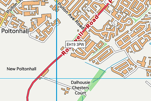 EH19 3PW map - OS VectorMap District (Ordnance Survey)