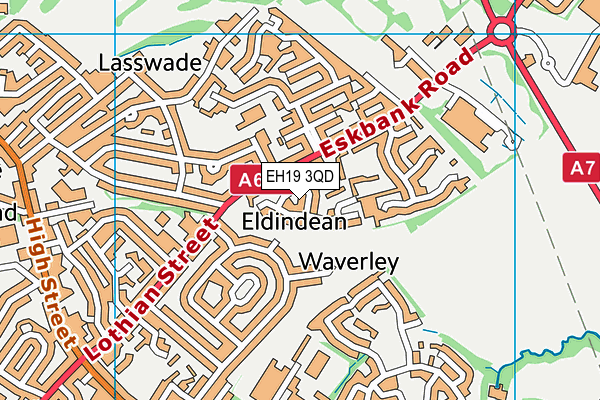 EH19 3QD map - OS VectorMap District (Ordnance Survey)