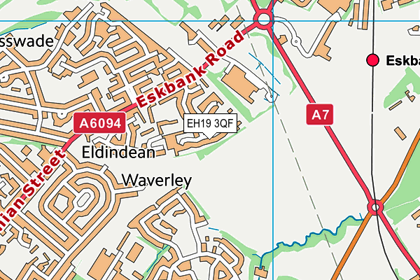 EH19 3QF map - OS VectorMap District (Ordnance Survey)