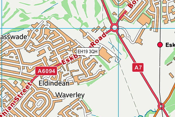 EH19 3QH map - OS VectorMap District (Ordnance Survey)