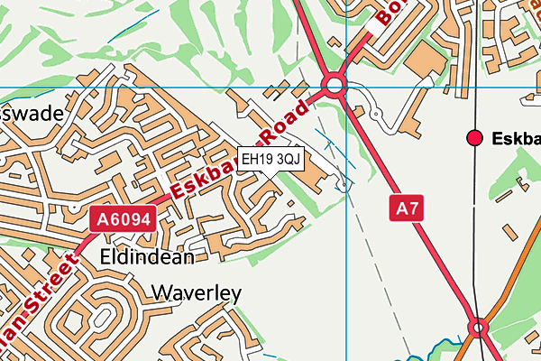 EH19 3QJ map - OS VectorMap District (Ordnance Survey)