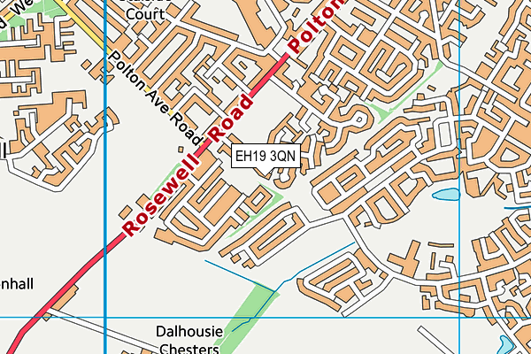 EH19 3QN map - OS VectorMap District (Ordnance Survey)