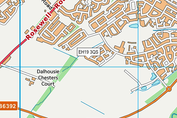 EH19 3QS map - OS VectorMap District (Ordnance Survey)