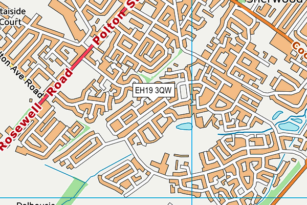 EH19 3QW map - OS VectorMap District (Ordnance Survey)