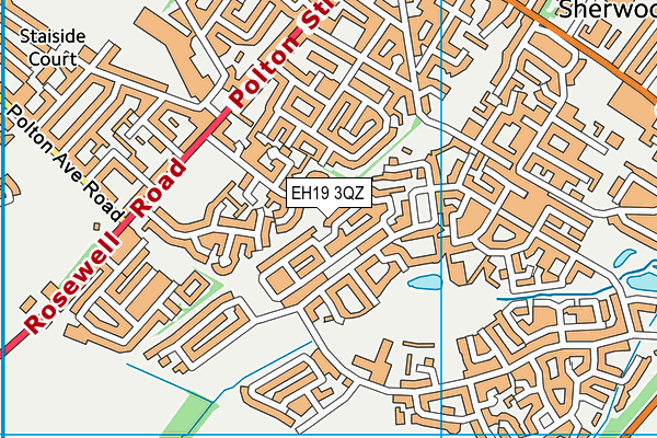EH19 3QZ map - OS VectorMap District (Ordnance Survey)