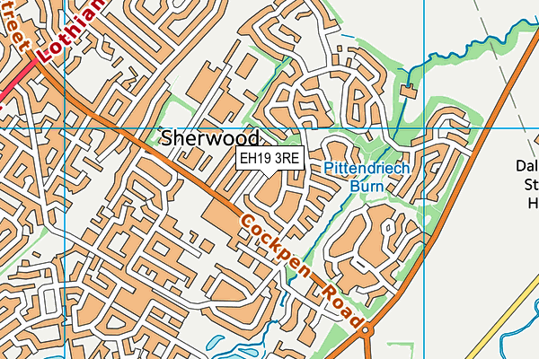 EH19 3RE map - OS VectorMap District (Ordnance Survey)