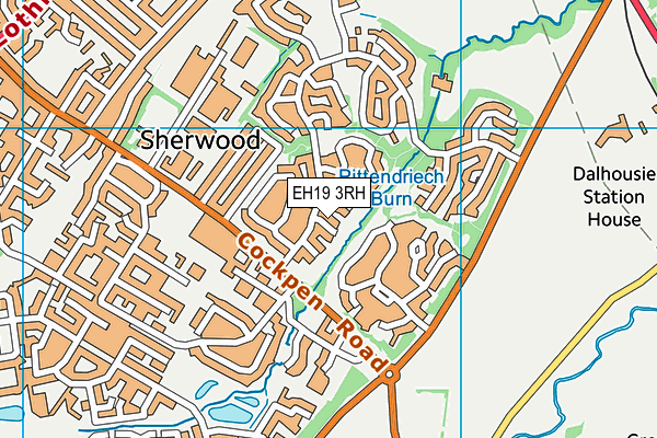 EH19 3RH map - OS VectorMap District (Ordnance Survey)