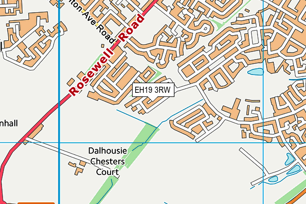 EH19 3RW map - OS VectorMap District (Ordnance Survey)