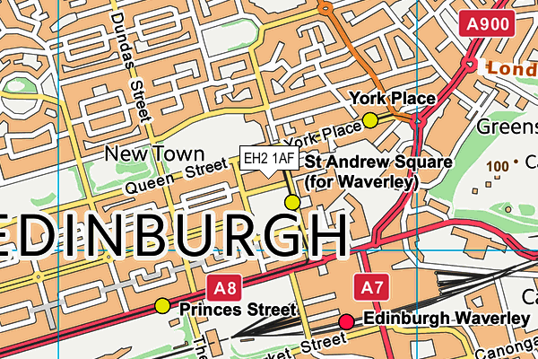 EH2 1AF map - OS VectorMap District (Ordnance Survey)