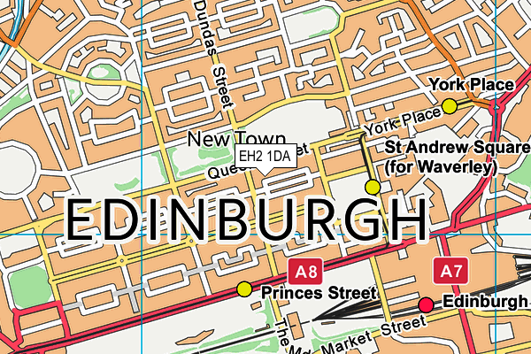 EH2 1DA map - OS VectorMap District (Ordnance Survey)