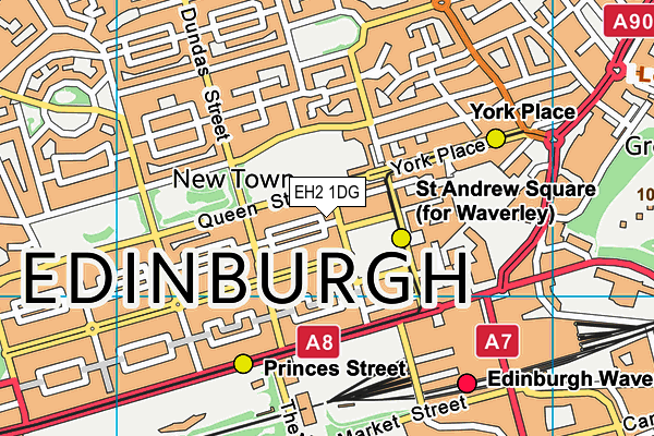 EH2 1DG map - OS VectorMap District (Ordnance Survey)