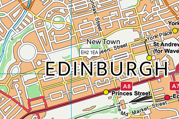 EH2 1EA map - OS VectorMap District (Ordnance Survey)