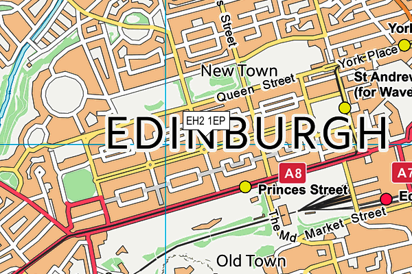 EH2 1EP map - OS VectorMap District (Ordnance Survey)