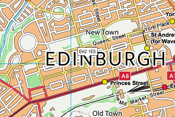 EH2 1ES map - OS VectorMap District (Ordnance Survey)