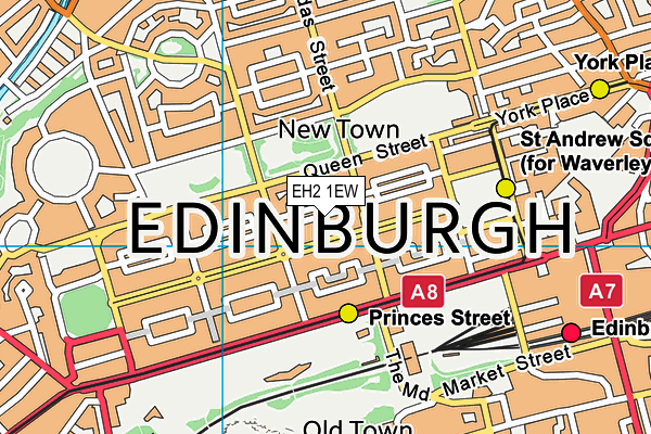 EH2 1EW map - OS VectorMap District (Ordnance Survey)