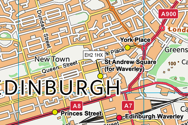 EH2 1HX map - OS VectorMap District (Ordnance Survey)