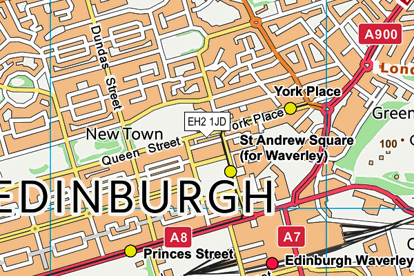 EH2 1JD map - OS VectorMap District (Ordnance Survey)