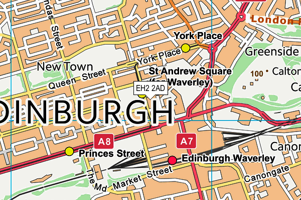 EH2 2AD map - OS VectorMap District (Ordnance Survey)