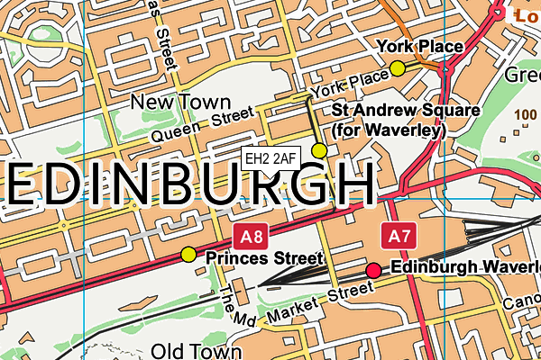 EH2 2AF map - OS VectorMap District (Ordnance Survey)