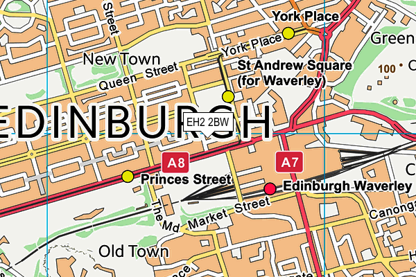 EH2 2BW map - OS VectorMap District (Ordnance Survey)