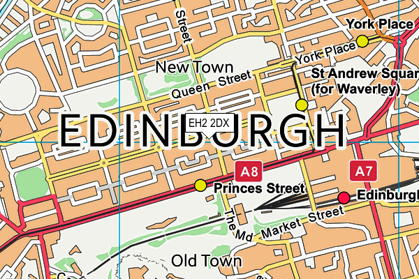 EH2 2DX map - OS VectorMap District (Ordnance Survey)