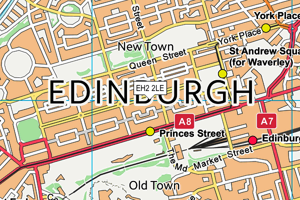 EH2 2LE map - OS VectorMap District (Ordnance Survey)