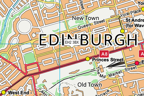 EH2 3BX map - OS VectorMap District (Ordnance Survey)