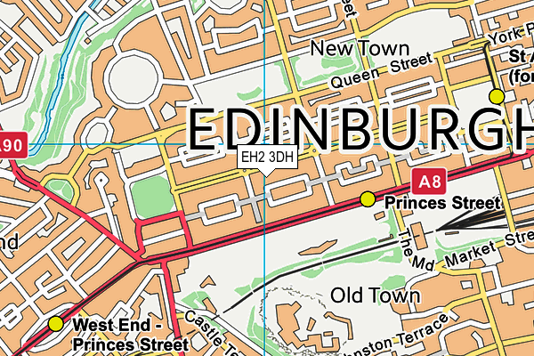 EH2 3DH map - OS VectorMap District (Ordnance Survey)