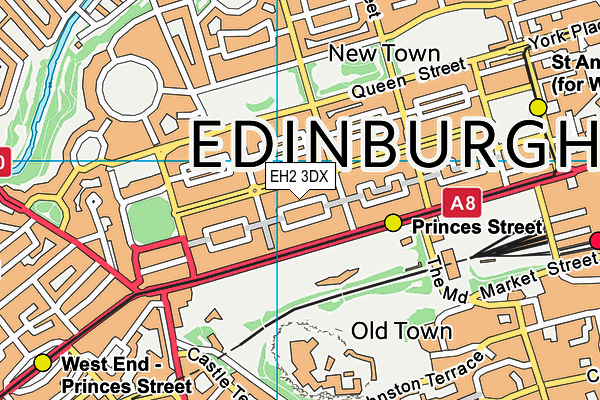 EH2 3DX map - OS VectorMap District (Ordnance Survey)