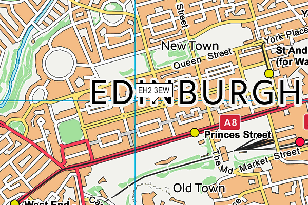 EH2 3EW map - OS VectorMap District (Ordnance Survey)
