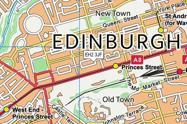 EH2 3JF map - OS VectorMap District (Ordnance Survey)