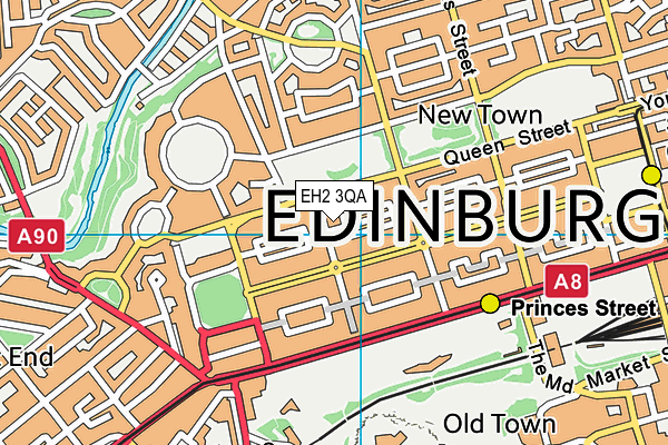 EH2 3QA map - OS VectorMap District (Ordnance Survey)