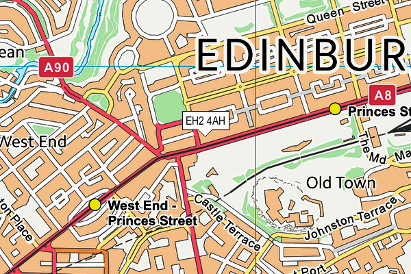 EH2 4AH map - OS VectorMap District (Ordnance Survey)