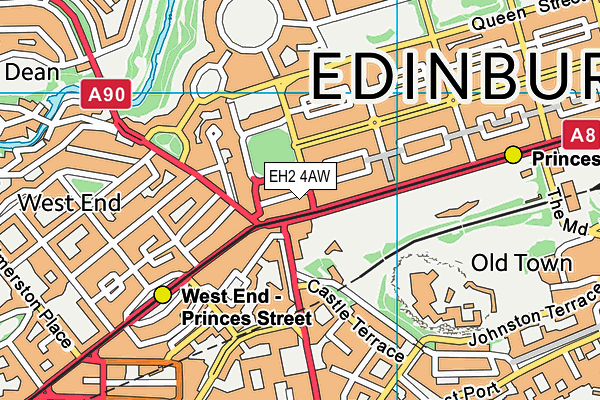 EH2 4AW map - OS VectorMap District (Ordnance Survey)