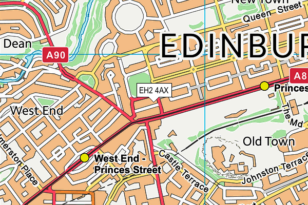 EH2 4AX map - OS VectorMap District (Ordnance Survey)