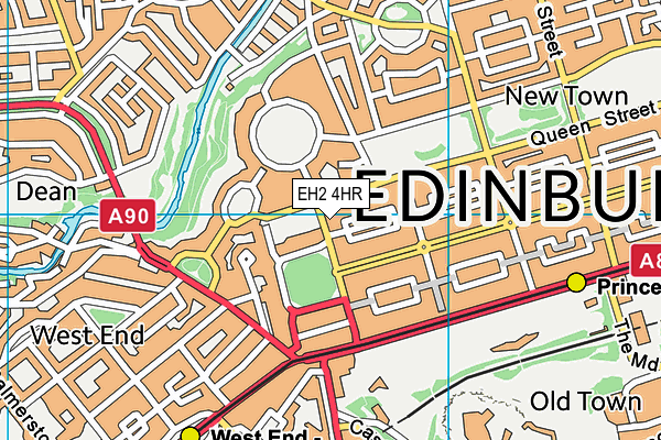 EH2 4HR map - OS VectorMap District (Ordnance Survey)
