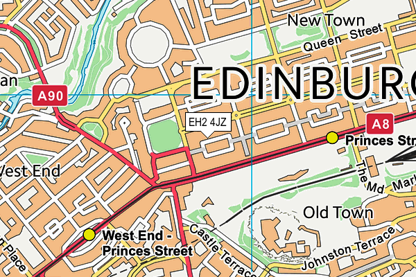 EH2 4JZ map - OS VectorMap District (Ordnance Survey)