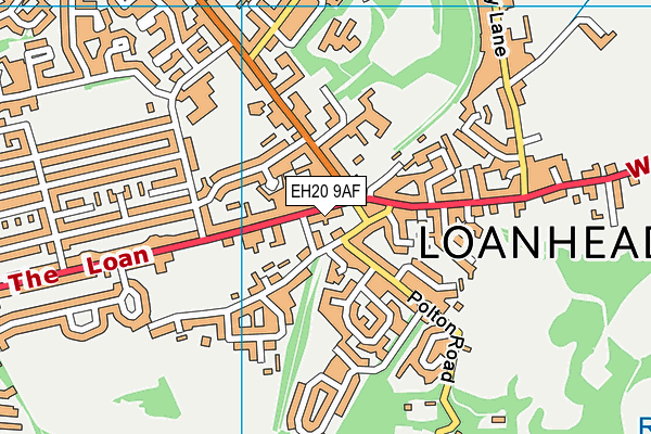 EH20 9AF map - OS VectorMap District (Ordnance Survey)