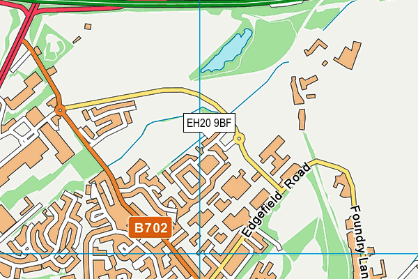 EH20 9BF map - OS VectorMap District (Ordnance Survey)