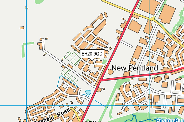 EH20 9QD map - OS VectorMap District (Ordnance Survey)