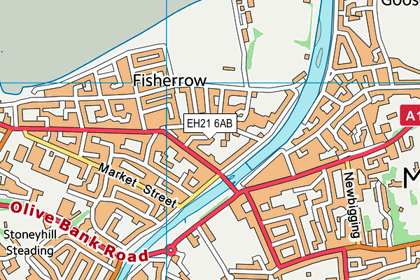 EH21 6AB map - OS VectorMap District (Ordnance Survey)