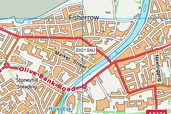 EH21 6AU map - OS VectorMap District (Ordnance Survey)