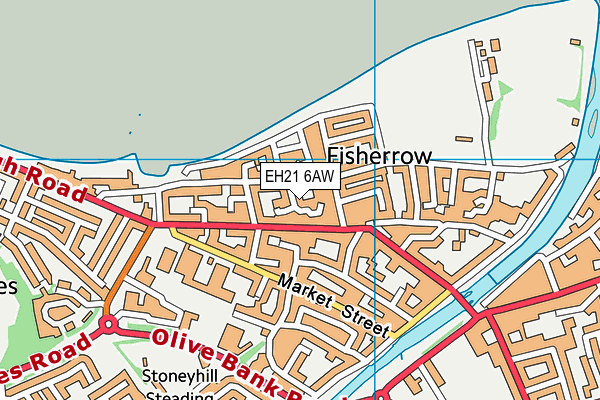 EH21 6AW map - OS VectorMap District (Ordnance Survey)