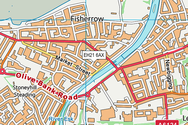 EH21 6AX map - OS VectorMap District (Ordnance Survey)