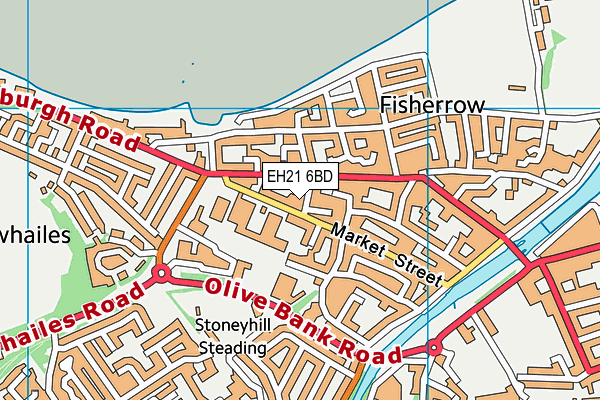 EH21 6BD map - OS VectorMap District (Ordnance Survey)