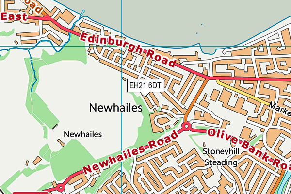 EH21 6DT map - OS VectorMap District (Ordnance Survey)