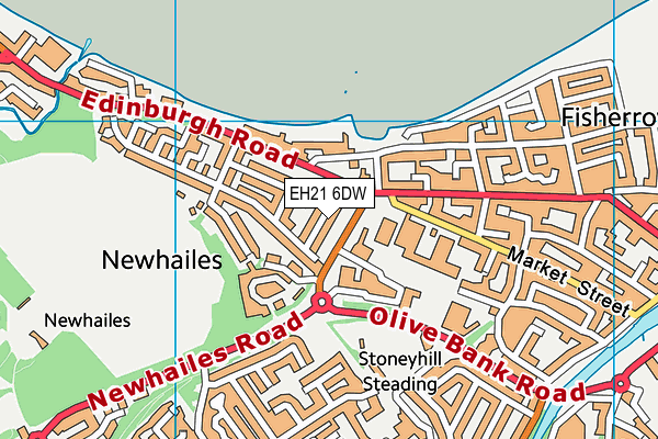 EH21 6DW map - OS VectorMap District (Ordnance Survey)