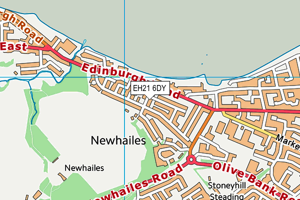 EH21 6DY map - OS VectorMap District (Ordnance Survey)