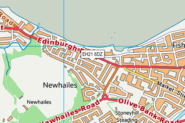 EH21 6DZ map - OS VectorMap District (Ordnance Survey)